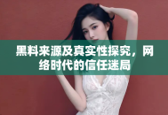 黑料来源及真实性探究，网络时代的信任迷局